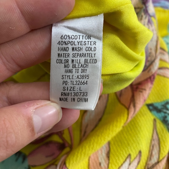 Umgee Yellow Floral Romper with Bell Sleeves and Tie Waist - Picture 13 of 13